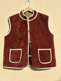 Suzani Velvet Vest | Embroidered Turkish Waistcoat | Boho Sleeveless Jacket | Cropped Winter Vest | Unisex Handmade Coat | Gift for Her