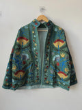 Embroidered Velvet Suzani Jacket, Bohemian Floral Coat, Gift For Her