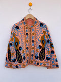 Handmade Soft TNT Fabric Suzani Jacket |Short  Winter Jacket Coat | Boho Embroidered Women Jacket | Ethnic Bohemian Outerwear | Gift For Her