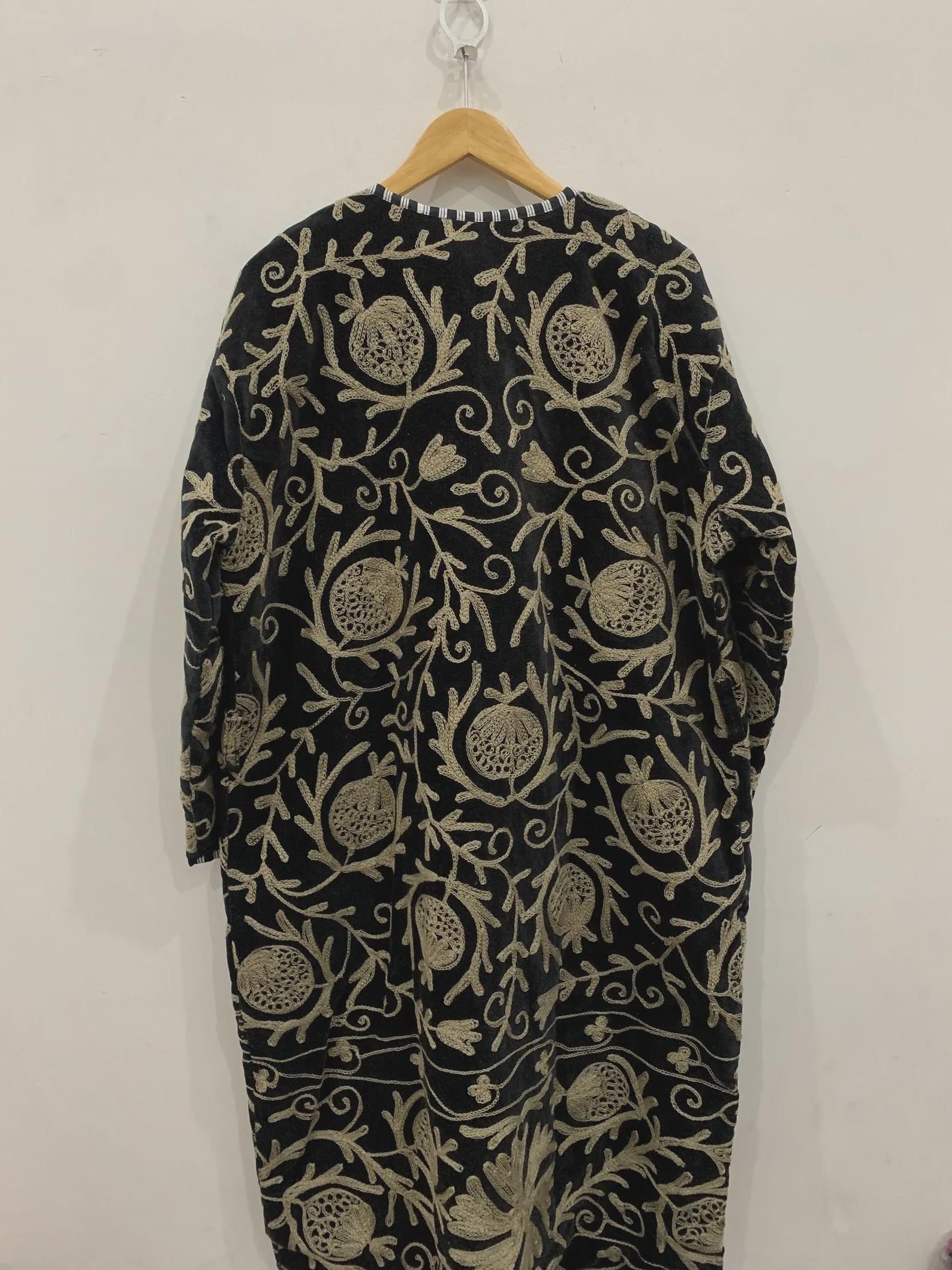 Long Boho Suzani Robe | Ethnic Embroidered Kimono Coat | One of a Kind Vintage Duster | Bohemian Festival Wear | Gift For Her | Duster Robe