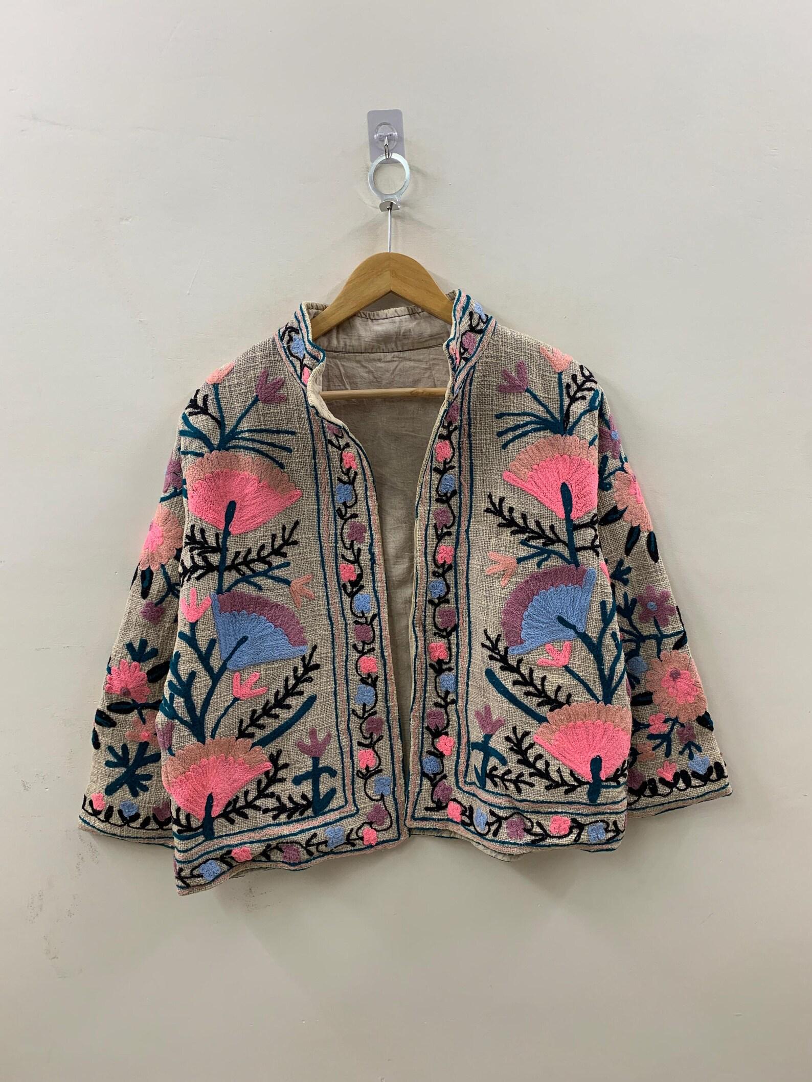 Festive Wear TNT Suzani Short Jacket – Embroidered Jacket - Bohemian Outerwear - Gift For Her