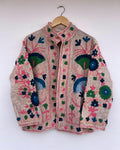 TNT Suzani Short Jacket – Embroidered Boho Jacket -Vintage Uzbek Textile - Floral Festival Coat | Bohemian Outerwear - Gift