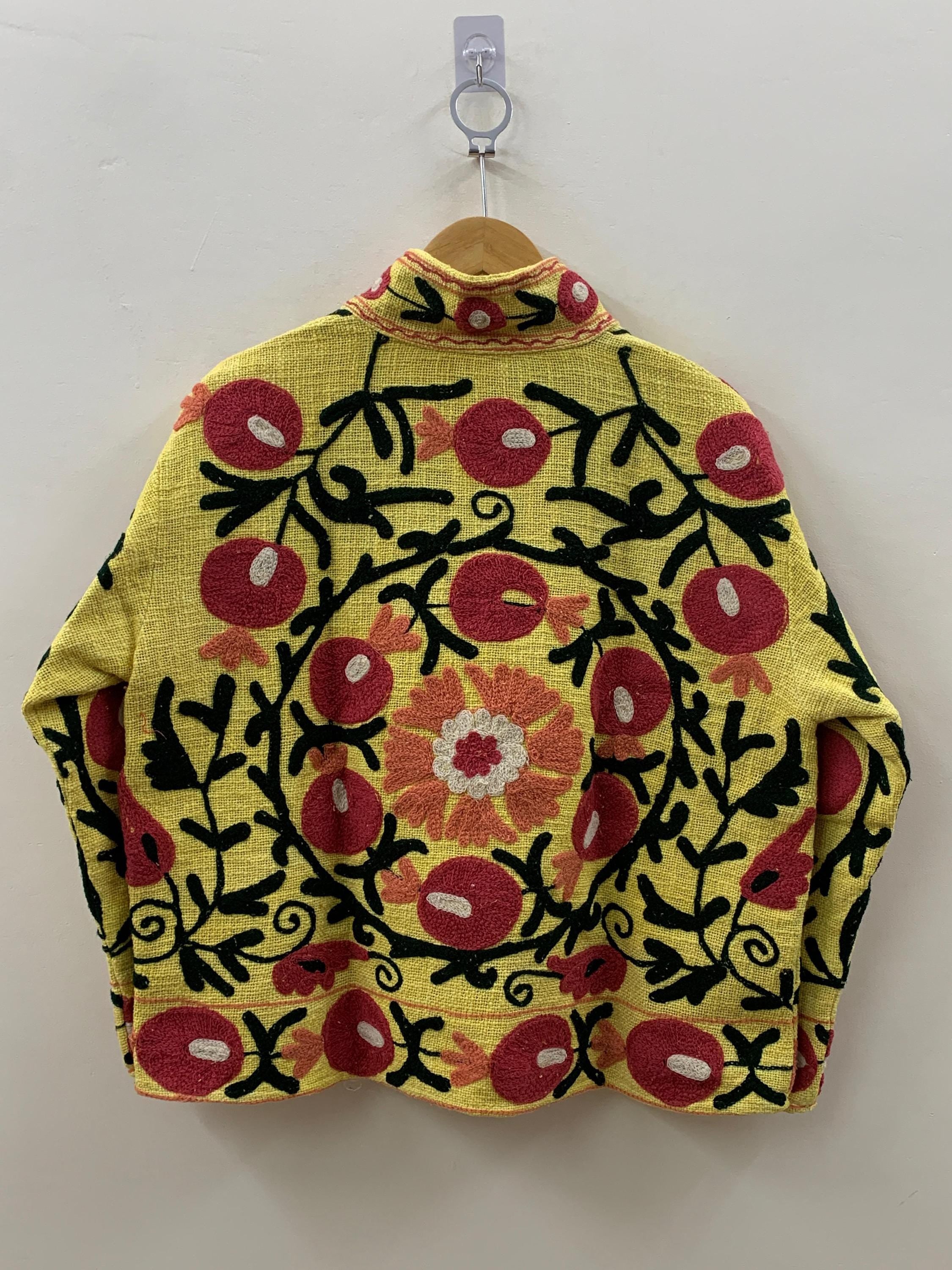 Women's TNT Fabric Suzani Jacket | Boho Coat| Gift For Her| Suzani Embroidery Jacket | Winter Wear Coat | Duster Coat | Suzani Short Jacket