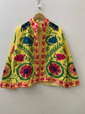 Hippie Cotton Vintage Suzani Short Jacket | Spring embroidery Jacket | Suzani Bomber Coat | Outerwear | Cotton Summer Jacket | Gift For Her