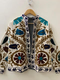 Suzani Embroidery Velvet Jacket | Oversized Jacket | Traditional Coat | Winter Ethnic Jacket | Gift for Her | Festival Outfit | Gift for Her