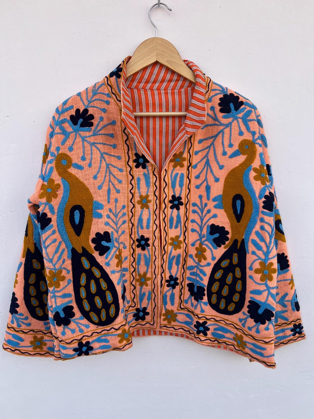 Handmade Soft TNT Fabric Suzani Jacket |Short  Winter Jacket Coat | Boho Embroidered Women Jacket | Ethnic Bohemian Outerwear | Gift For Her