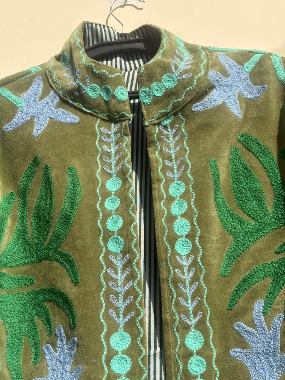 Suzani Velvet Jacket | Embroidered Coat | Traditional Coat | Unisex Jacket | Warm Winter Outerwear | Gift for Her | Bohemian Outerwear
