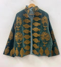 Boho Velvet Suzani Winter Short Jacket | Winter Handmade Jacket | Embroidered Jacket Coat | Velvet Jacket | Suzani Coat , Robe | One Size