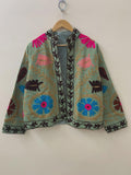 Winter Suzani Velvet Jacket | Embroidered Kimono Robe | Ethnic Vintage Outerwear | Unisex Duster Coat | Boho Jacket | Gift For Her