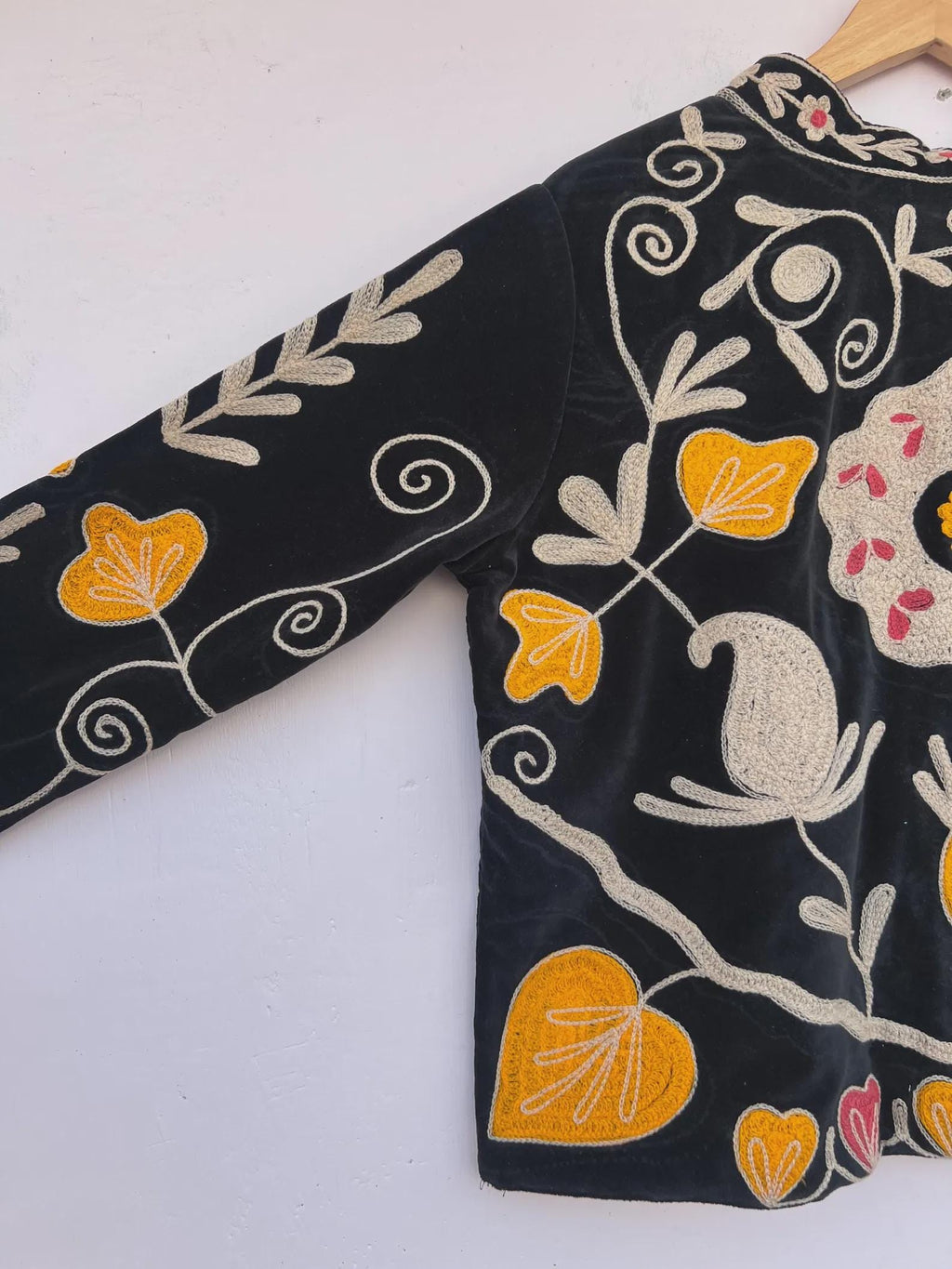 Velvet Suzani Embroidered Jacket | Boho Festival Coat | Gift For her