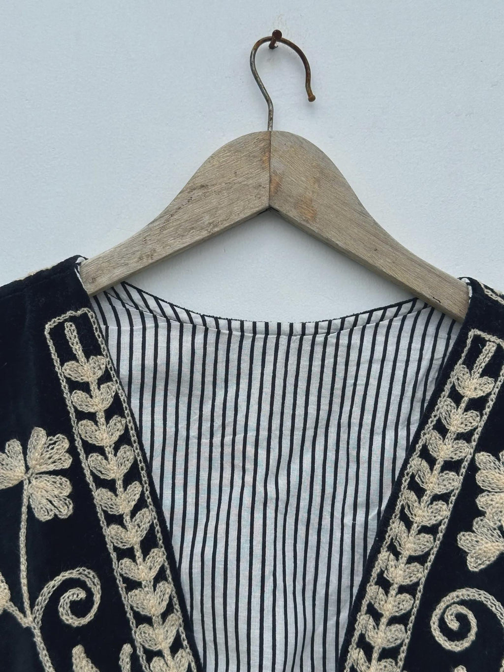 Black Velvet Boho Vest | Embroidered Indian Waistcoat | Handmade Ethnic Sleeveless Jacket | Cotton Lined Festival Vest | Gift for Her