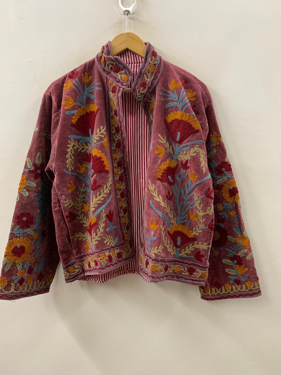 Hand-Embroidered Suzani Velvet Jacket | Boho Festival Coat | Gift For Her | Statement Jacket | Boho Winter Jacket