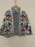 Luxurious Embroidery Suzani Velvet Winter Jacket, Suzani Floral Coat, Unisex Bomber Jacket, Winter Jacket, Women's Coat, Duster Boho Jacket