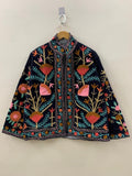 Suzani Velvet Short Jacket | Suzani Embroidery Jacket | Winter Wear Women's Jacket Coat | Suzani Coat | Gift For Her |Duster Indian Jacket
