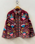 Handmade Suzani Embroidered Velvet Jacket | Bohemian Festival Coat | Traditional Ethnic Wear | Floral Artisan Jacket | Winter Outerwear