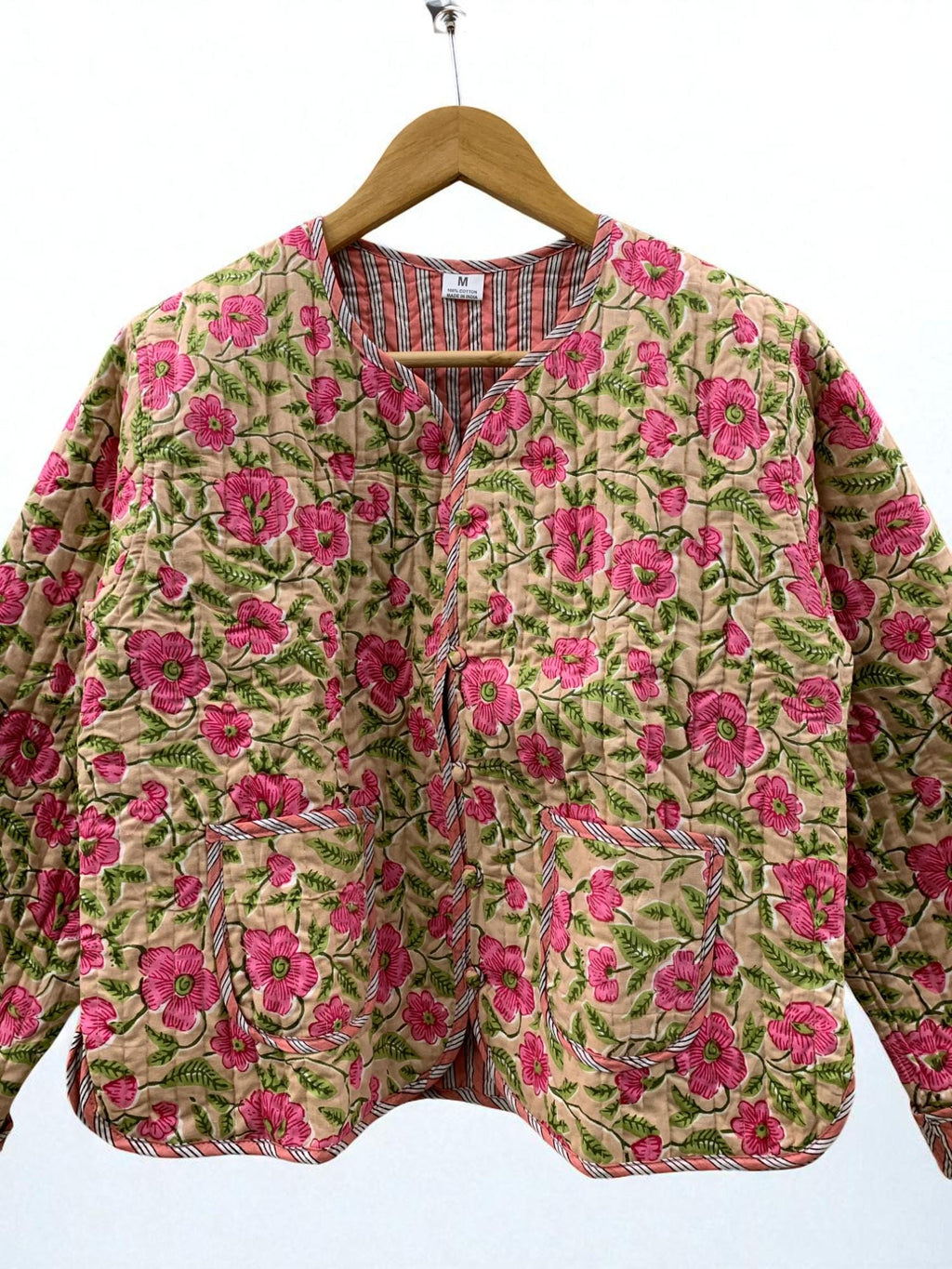 Floral Cotton Quilted Cropped Jacket |Women's Outerwear | Printed Lightweight Cropped Jacket | Spring Jacket |Bomber Jacket | Gift For Her |