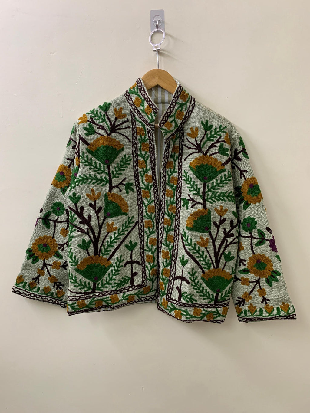 TNT Suzani Short Jacket | Embroidered Kimono Jacket | Uzbek Artisan Coat | Vintage Suzani Jacket | Boho Winter Coat | Gift for Her