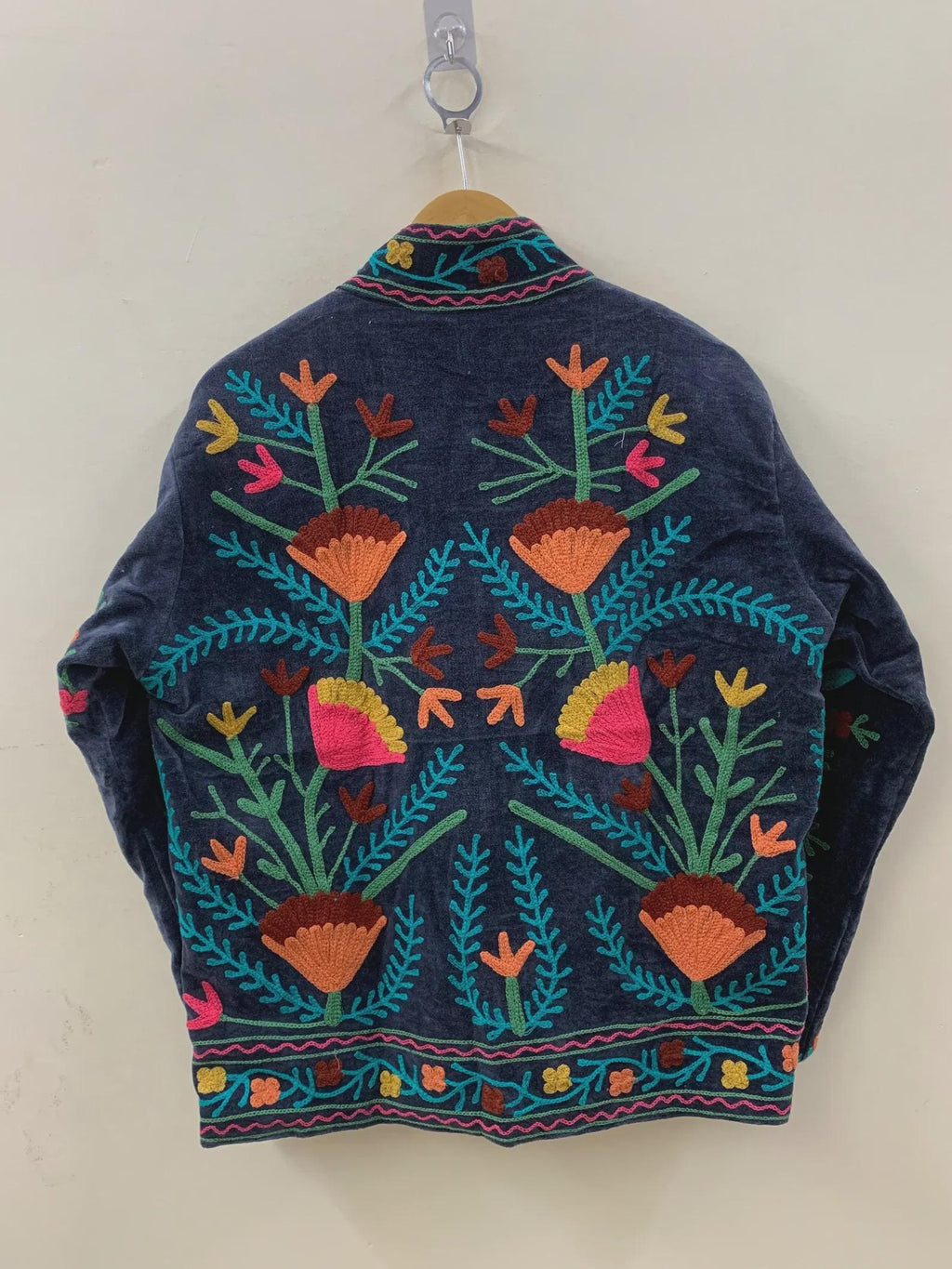 Suzani Velvet Jacket Women | Floral Embroidered Jacket | Winter Kimono Coat | Warm Winter Outerwear | Gift for Her