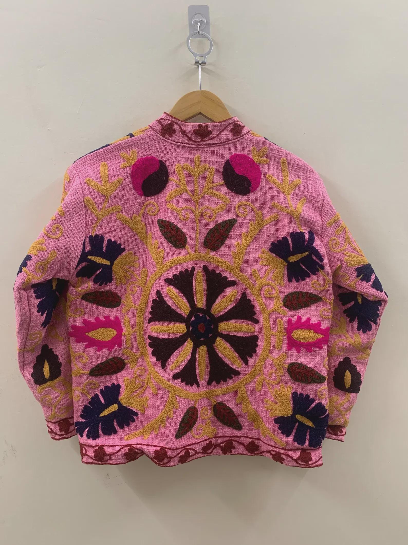 Suzani TNT Fabric Short Spring Jacket | Duster Jacket | Button Winter Outerwear