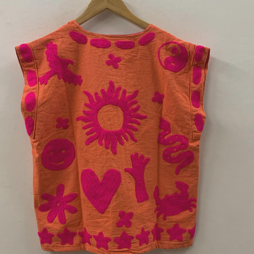Velvet Suzani Embroidered Vest with Belt | Festival Waistcoat | Handmade Ethnic Jacket | Sleeveless Bohemian Layer | Gypsy Vest