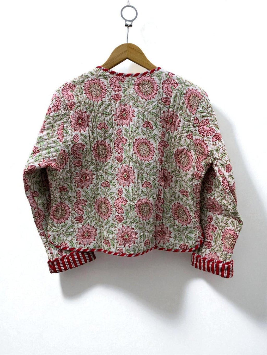 Floral Cotton Quilted Cropped Jacket |Women's Outerwear | Printed Lightweight Cropped Jacket | Spring Jacket |Bomber Jacket | Gift For Her |