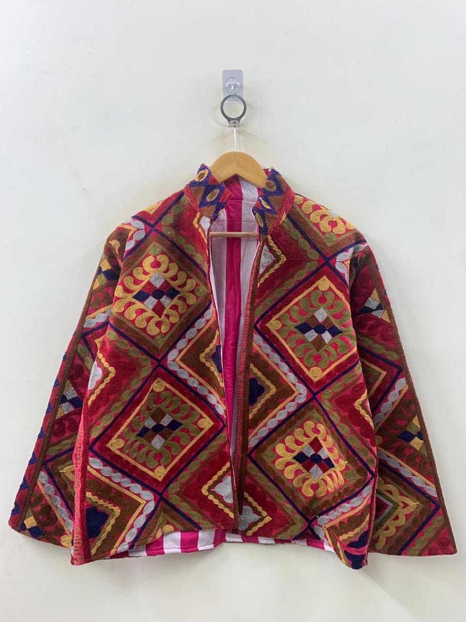 Vintage Hand Embroidered Suzani Velvet Jacket – Tribal Boho Coat - Gift For Her