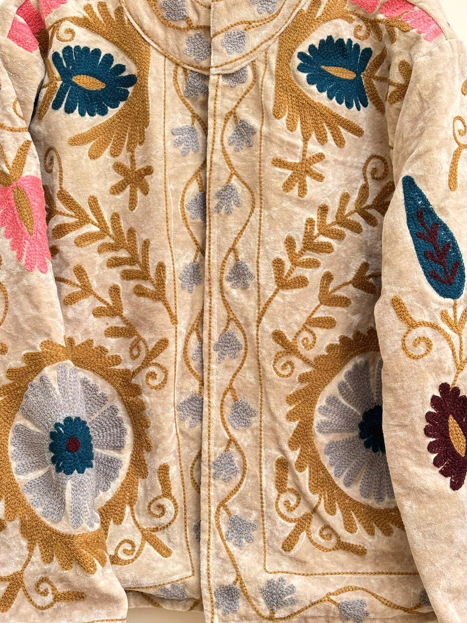 Velvet Suzani Jacket | Floral Embroidery Jacket  | Bohemian Coat | Winter Coat | Festival Jacket | Gift For Her | Warm Winter Outerwear