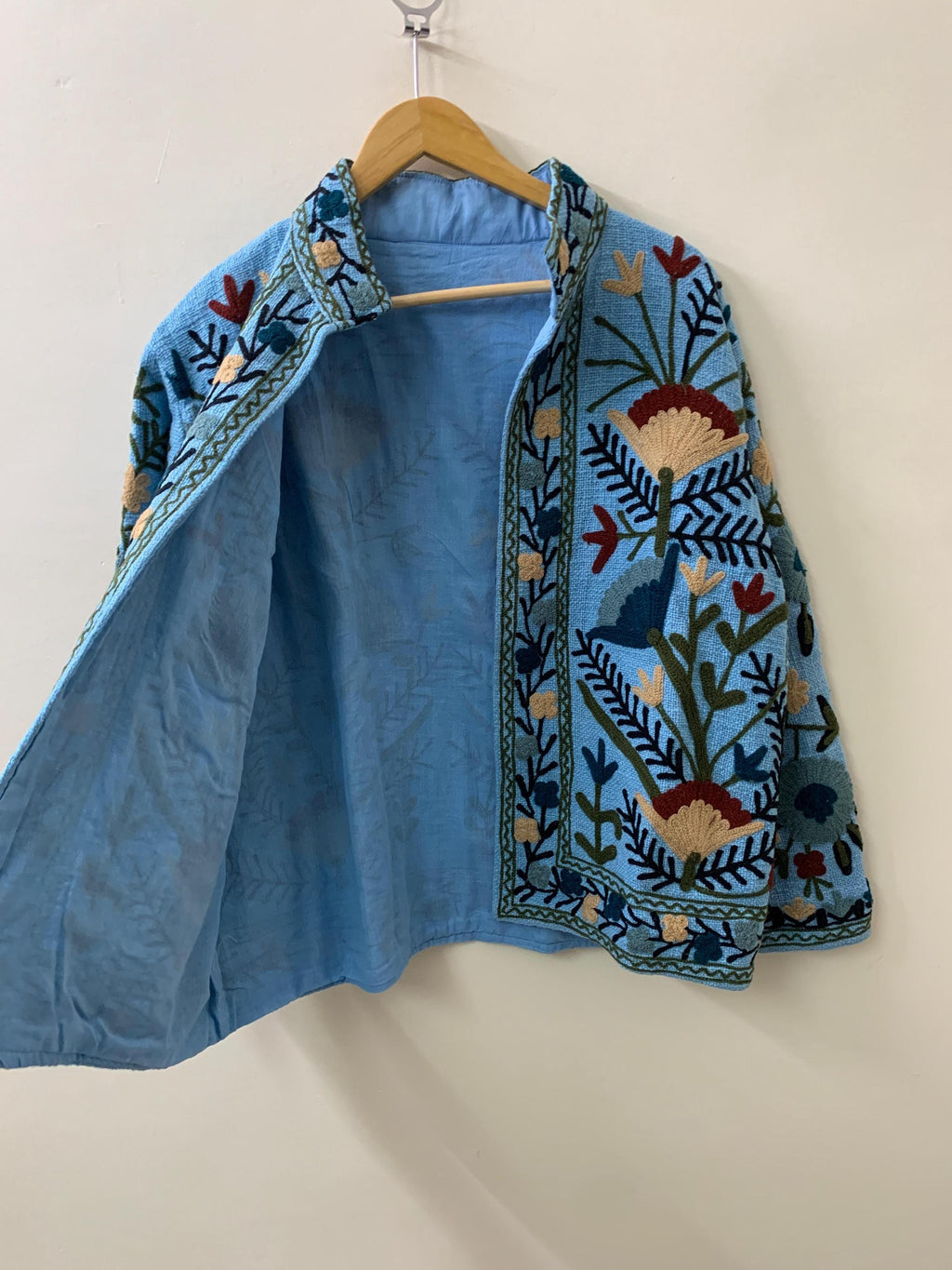 Floral Suzani TNT Fabric Short Boho Jacket | Long Sleeve Button Winter Coat | Short Jacket | Spring Bomber Jacket | Gift For Her | TNT Coat