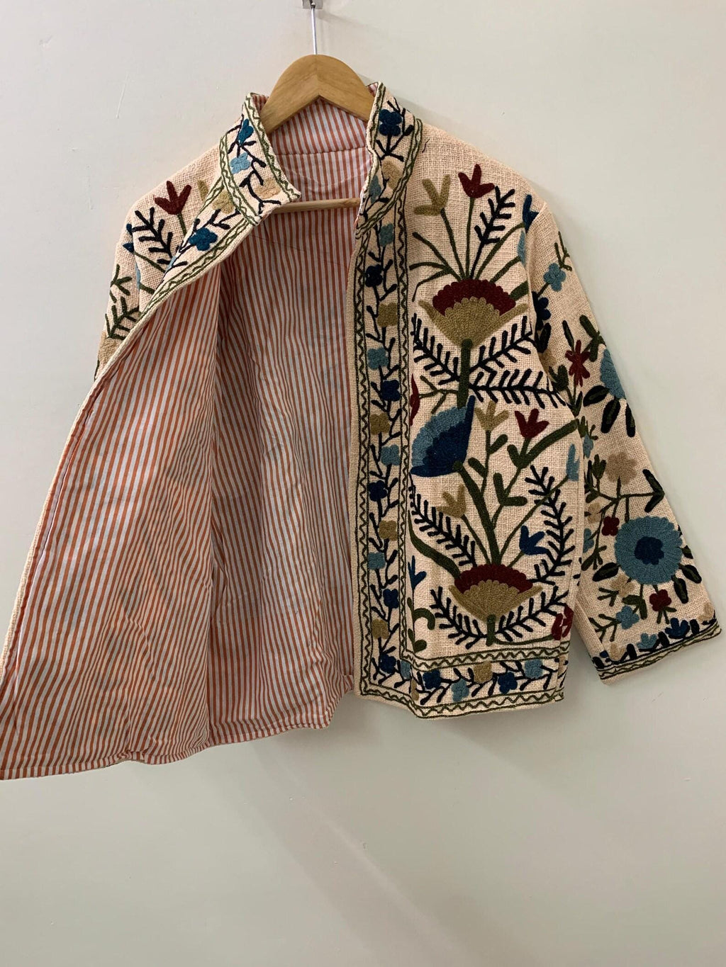 TNT Fabric Suzani Embroidery Short Jacket, Winter Wear Duster Jacket, Women's Coat