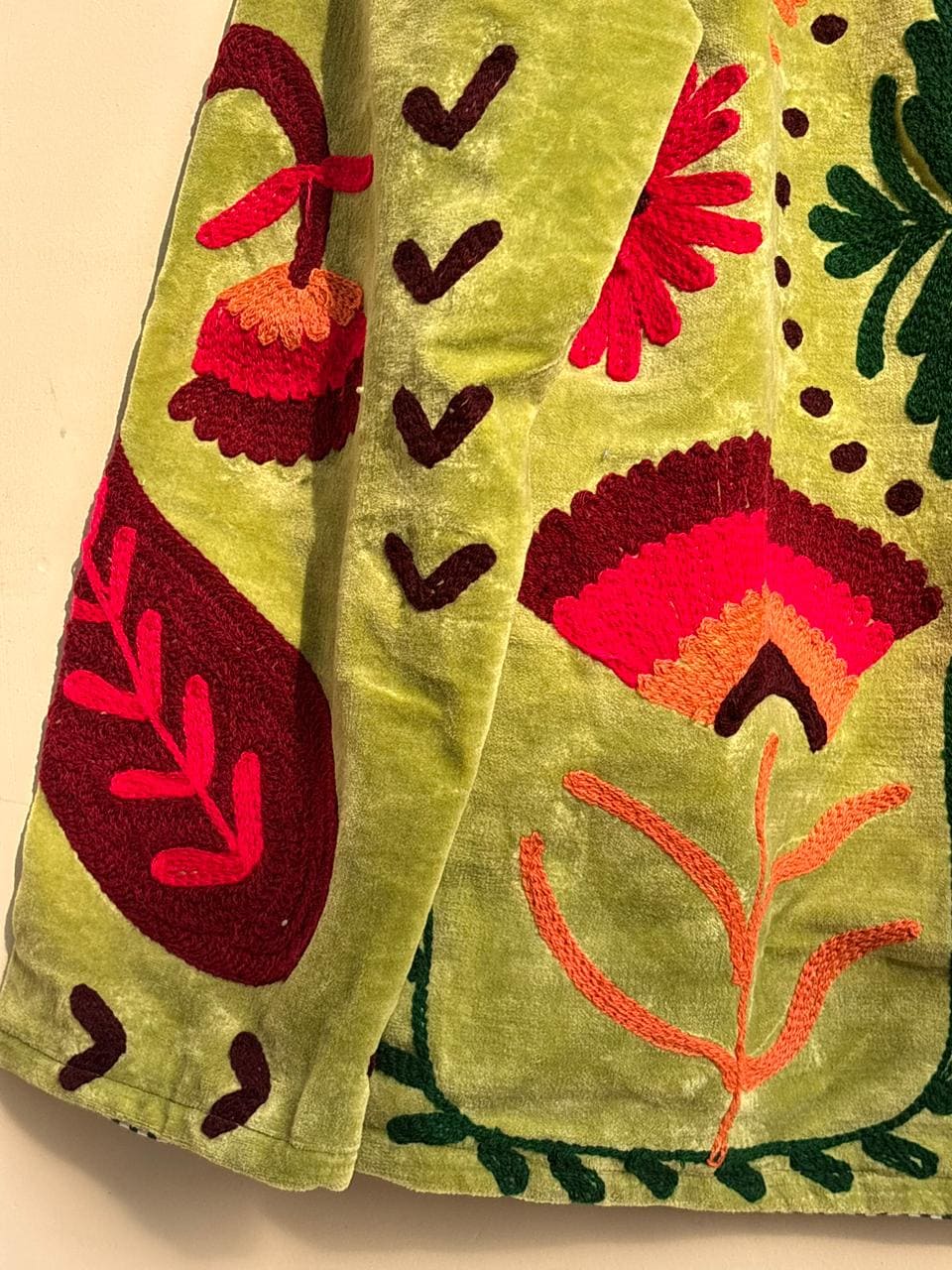 Handmade Suzani Velvet Jacket | Floral Embroidered Coat | Ethnic Jacket | Warm Winter Outerwear Women | Gift for Her | Traditional Jacket