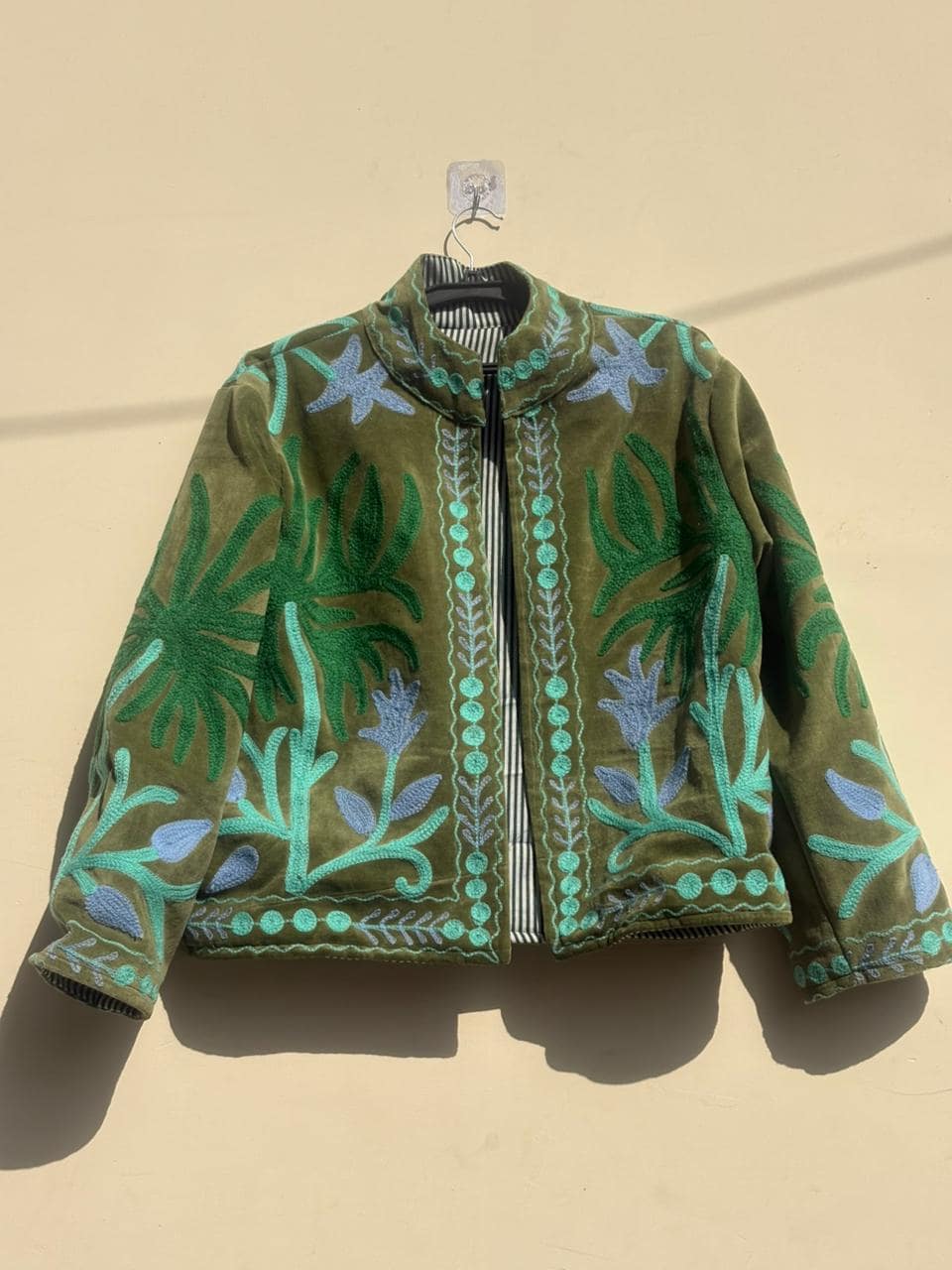 Suzani Velvet Jacket | Embroidered Coat | Traditional Coat | Unisex Jacket | Warm Winter Outerwear | Gift for Her | Bohemian Outerwear