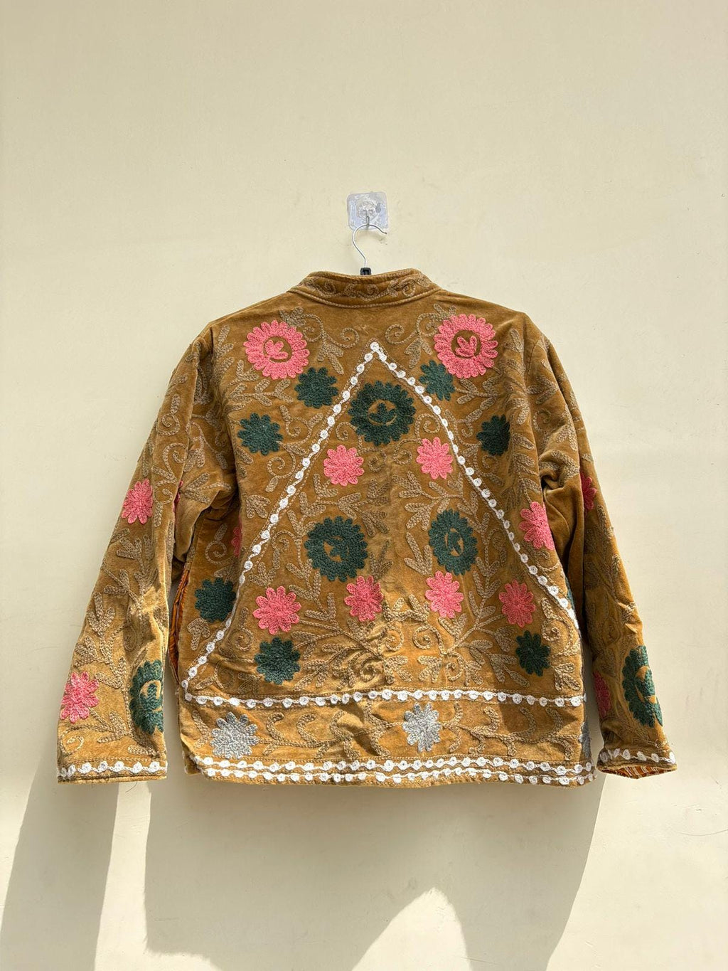 Velvet Suzani Jacket | Floral Embroidery Jacket  | Bohemian Coat | Warm Winter Coat | Artisanal Outerwear | Gift For Her | Cropped Coat