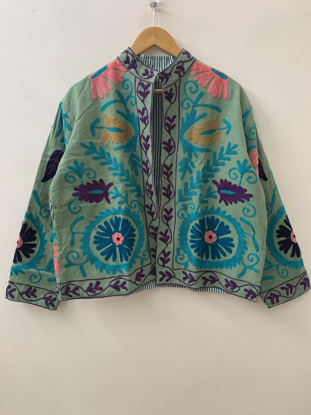 Winter Suzani Jacket | Cotton Embroidered Coat | Ethnic Vintage Outerwear | Boho Chic Jacket | Handmade Suzani Coat | Gift For Her