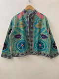 Winter Suzani Jacket | Cotton Embroidered Coat | Ethnic Vintage Outerwear | Boho Chic Jacket | Handmade Suzani Coat | Gift For Her