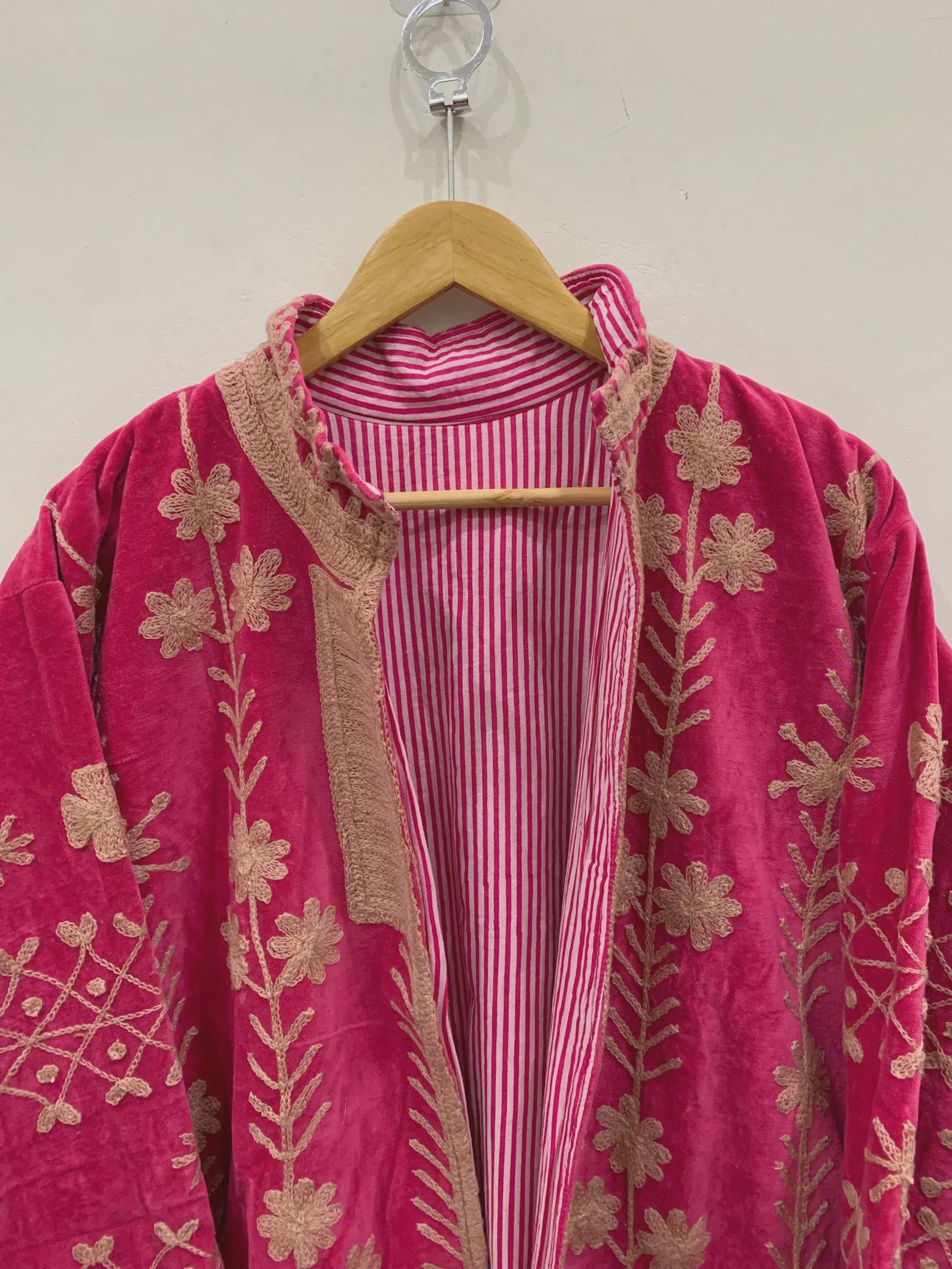 Handmade Bohemian Long Suzani Kimono Robe | Vintage Embroidered Duster Jacket | Uzbek Coat | Boho Festival Outfit | One Size | Duster Robe