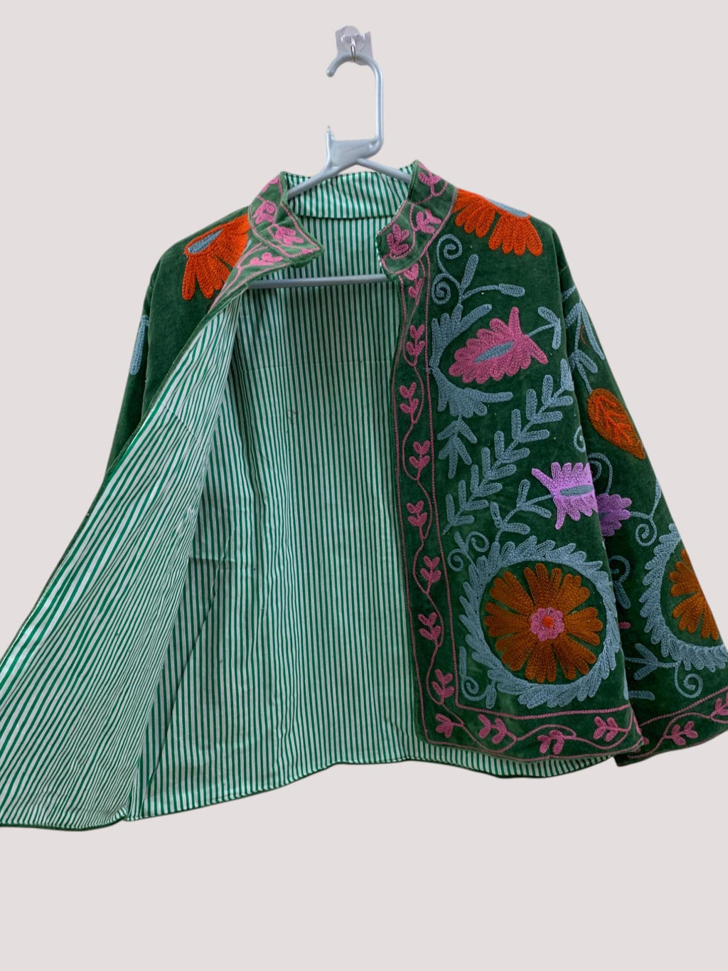 Suzani Velvet Short Jacket | Indian Suzani Embroidery Jacket | Winter Wear Women's Jacket Coat | Suzani Coat | Gift For Her |Duster Jacket