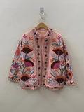 TNT Fabric Suzani Embroidery Quilted Jacket, Winter Wear Duster Jacket, Women's Coat