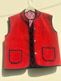 Embroidered Suzani Vest | Velvet Turkish Waistcoat | Boho Cropped Vest Top | Winter Sleeveless Jacket | Unisex Handmade Vest | Gift for Her