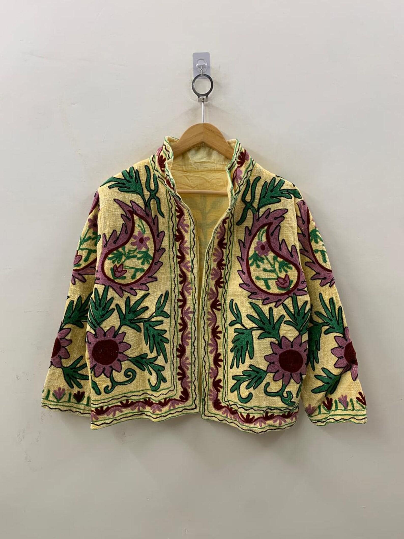 Women's TNT Fabric Suzani Jacket | Boho Coat| Gift For Her| Suzani Embroidery Winter Wear Coat | Duster Coat | Suzani Short Jacket