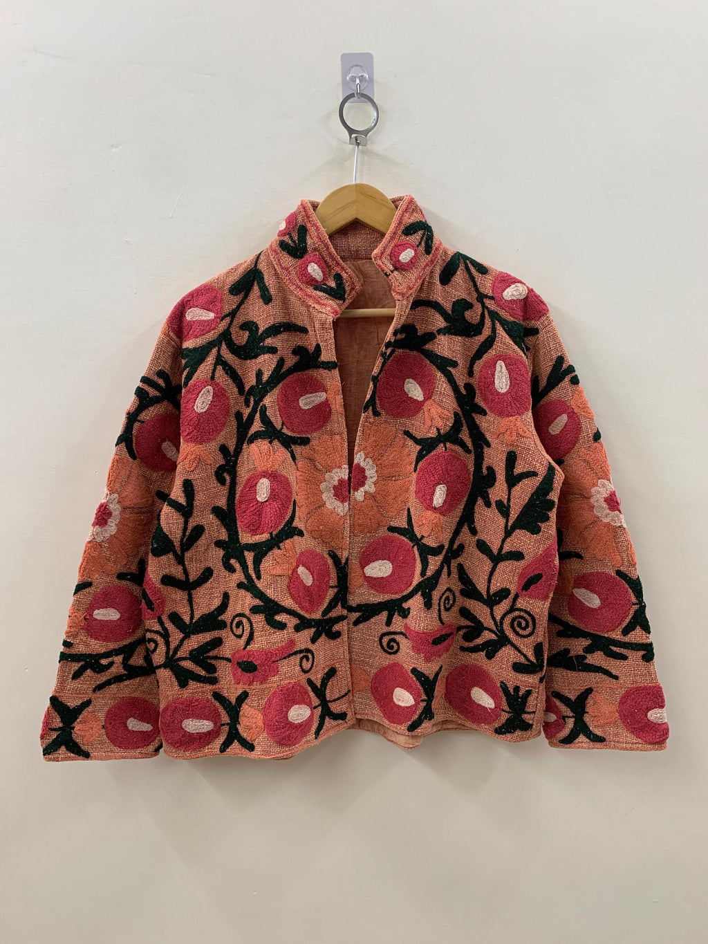 Orange TNT Fabric Suzani Jacket | Boho Coat| Gift For Her| Suzani Embroidery Jacket | Winter Wear Coat | Women's Coat | Suzani Short Jacket