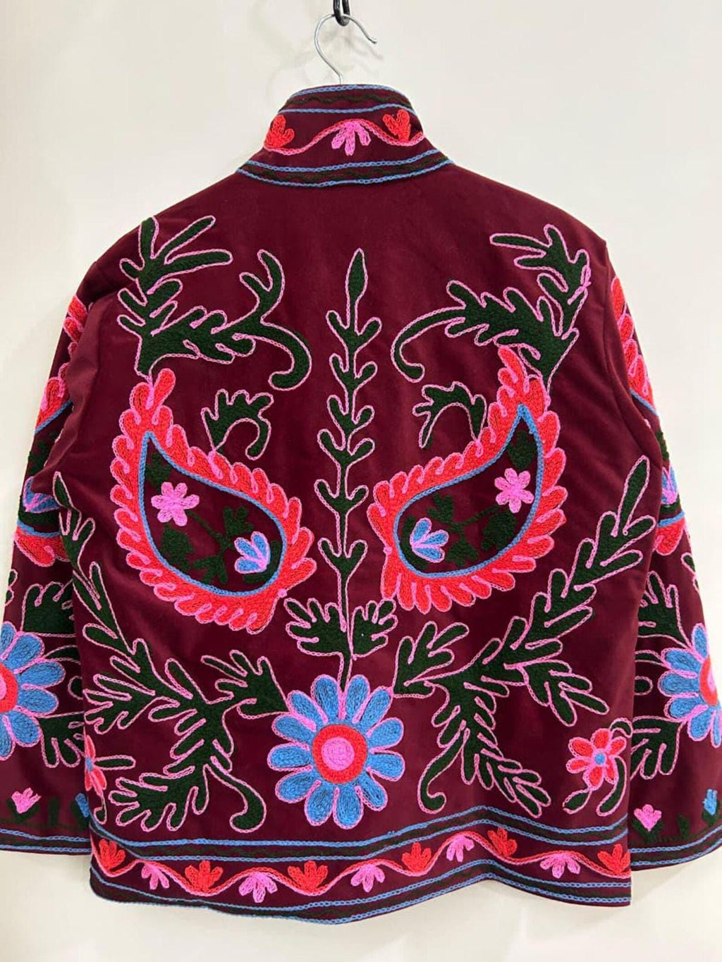 Floral Suzani Embroidered Velvet Winter Jacket | Handmade Short Festival Coat | Festival Outfit | Winter Coat | Traditional Jacket