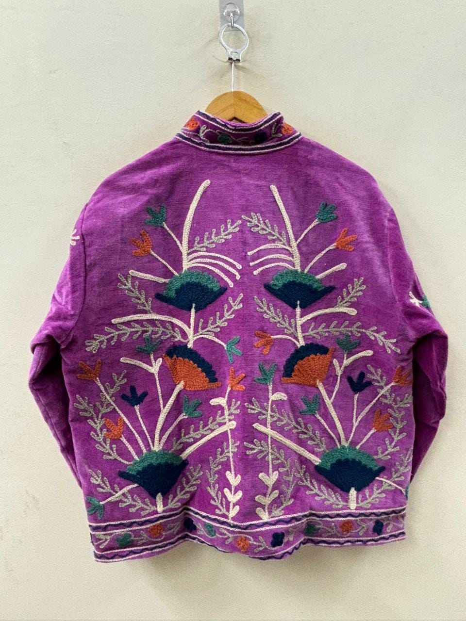 Handmade Velvet Suzani Jacket | Embroidered Floral Boho Coat | Gift For Her