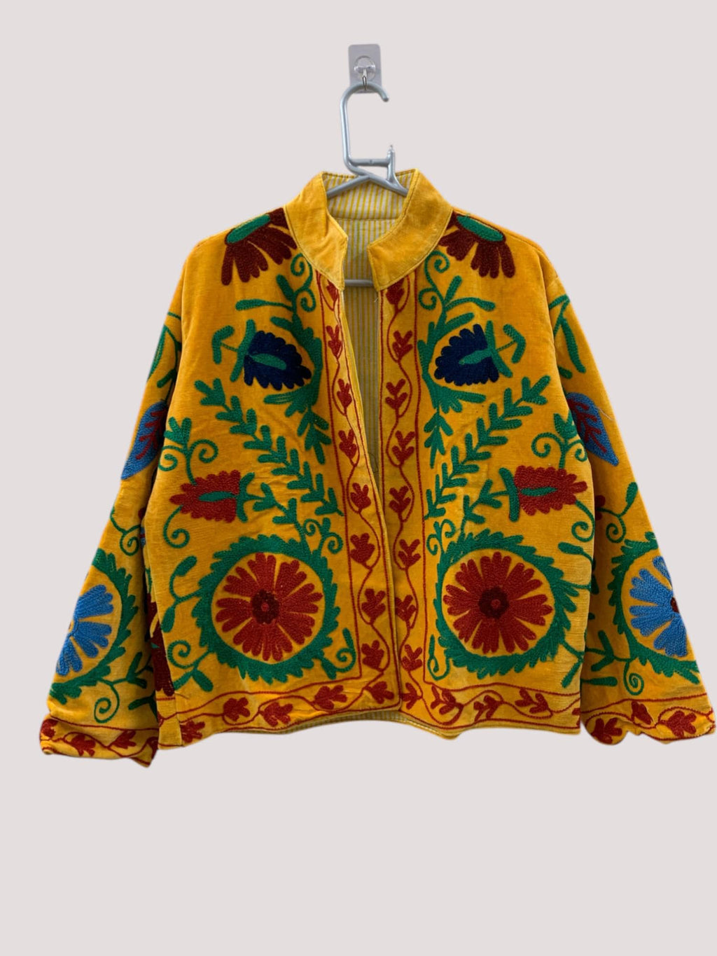 Suzani Velvet Short Jacket | Indian Suzani Embroidery Jacket | Winter Wear Women's Jacket Coat | Suzani Coat | Gift For Her |Duster Jacket