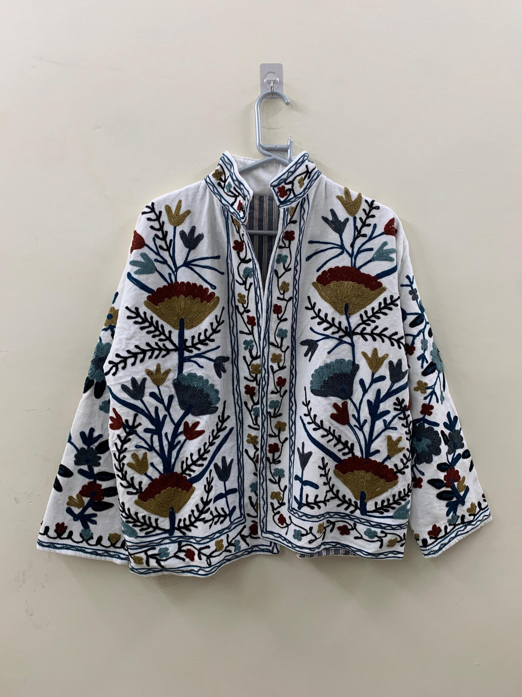 Suzani Embroidery Velvet Jacket | Traditional Boho Cropped Coat | Winter Ethnic Festival Wear Jacket  | Statement Jacket | Gift for Her