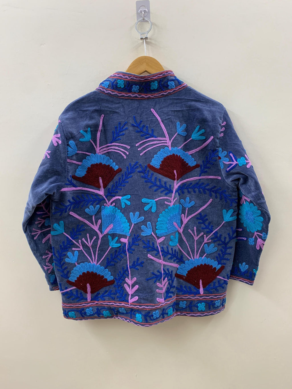 Suzani Embroidered Short Velvet Jacket | Boho Festival Handmade Coat |Ethnic Artisan Outerwear | Bohemian Velvet Jacket for Women |Gift Idea