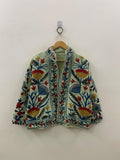 Green TNT Fabric Suzani Jacket | Street Jacket | Gift For Her| Suzani Embroidery Jacket | Winter Wear Coat | Women's Coat | Suzani Jacket