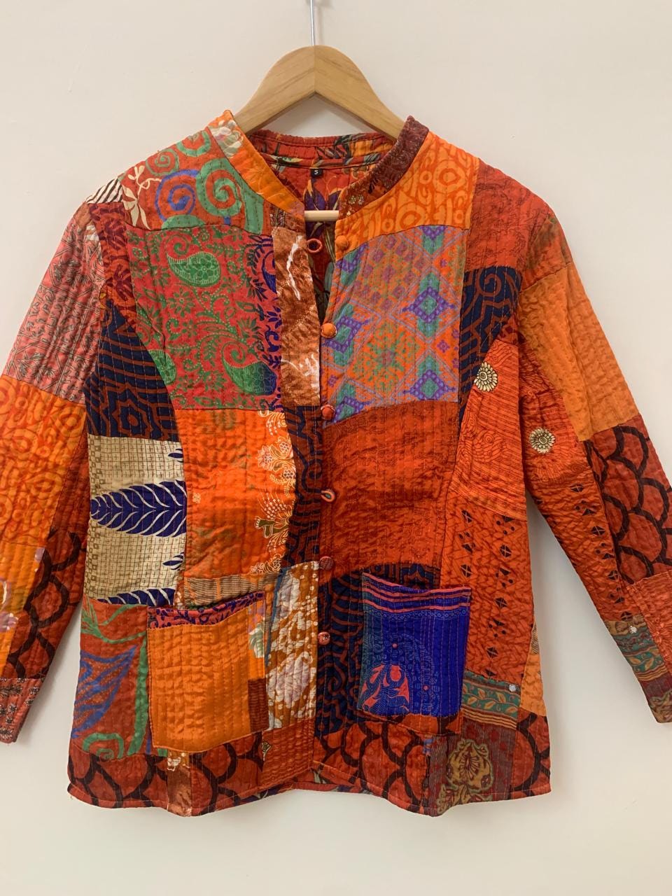 Handmade Silk Quilted Patchwork Jacket | Boho Style Wearable Art | Statement Layer Jacket | Kantha Coat | Short Jacket | Winter Wear Jacket