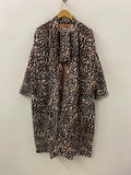 Leopard Print Velvet Kimono Robe | Animal Print Loungewear | Dressing Gown with Belt | Statement Robe for Women |Kimono Jacket |Gift for Her