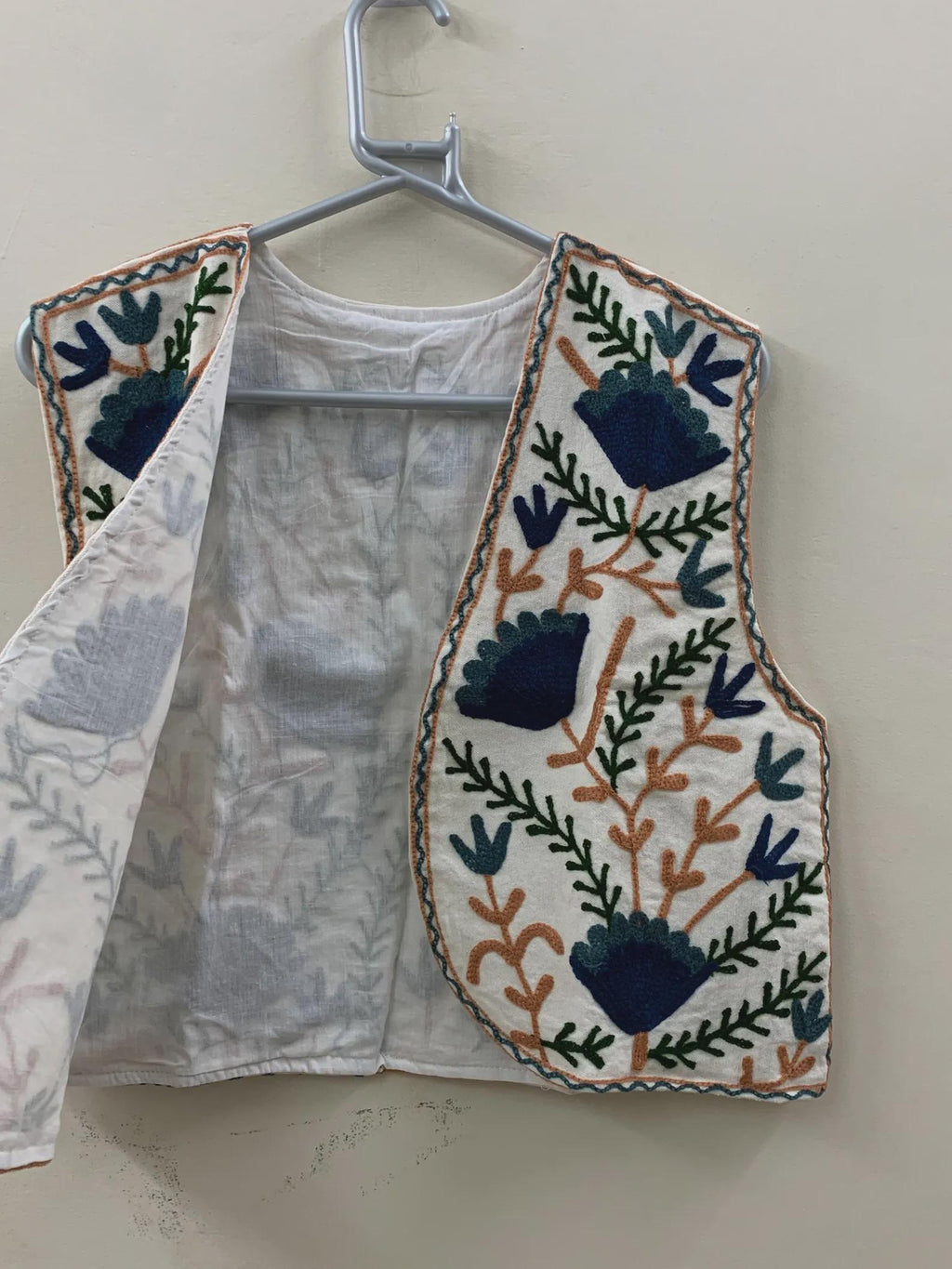 Boho Suzani Embroidered Vest | Handmade Floral Cotton Waistcoat | Vintage Ethnic Suzani Jacket | Festival Bohemian Vest | Gift for Her