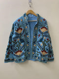 TNT Suzani Jacket | Short Embroidered Jacket | Uzbek Vintage Coat | Boho Kimono Jacket | Winter Outerwear | Gift for Her